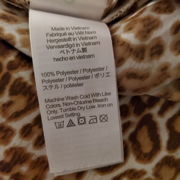 🌹 J. CREW 🌹 Ruffleneck Drapey Leopard Print Satin Blouse - [Size XS] - Picture 14 of 14